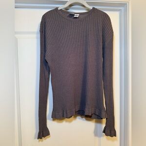 Armani Exchange Gray Ribbed Knit Long Sleeved Top Men’s Size L